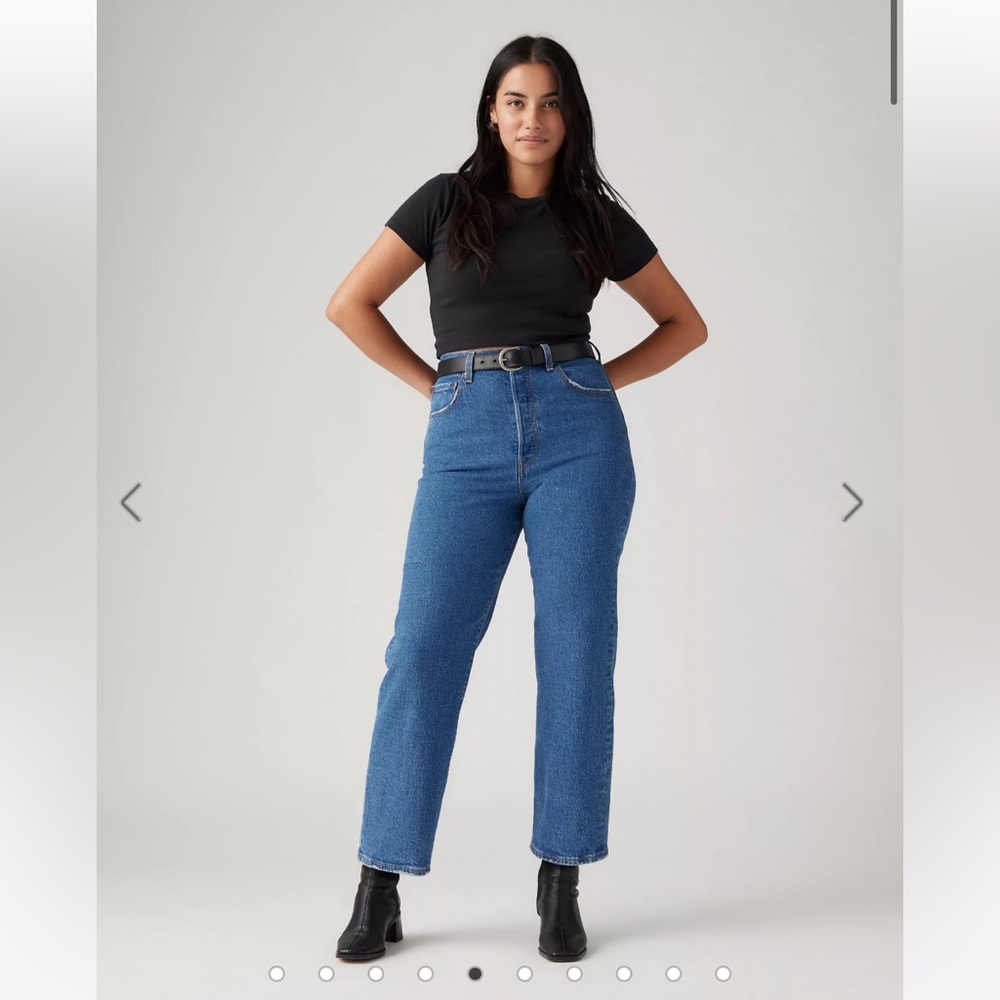 Levi's Blue ribcage Straight ankle Jeans Classic Denim